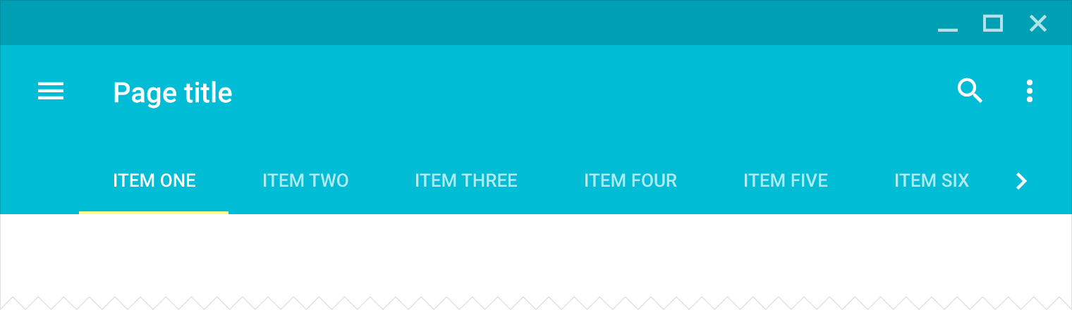 Material Design tabs with overflow pagination