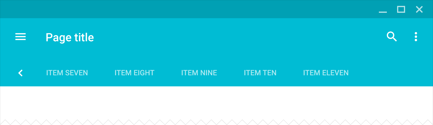 Material Design tabs with overflow pagination scrolled