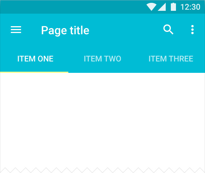 Material Design default app bar with fixed tab bar