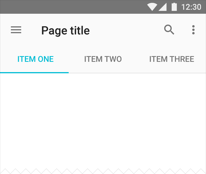 Text color matches the tab indicator in Material Design