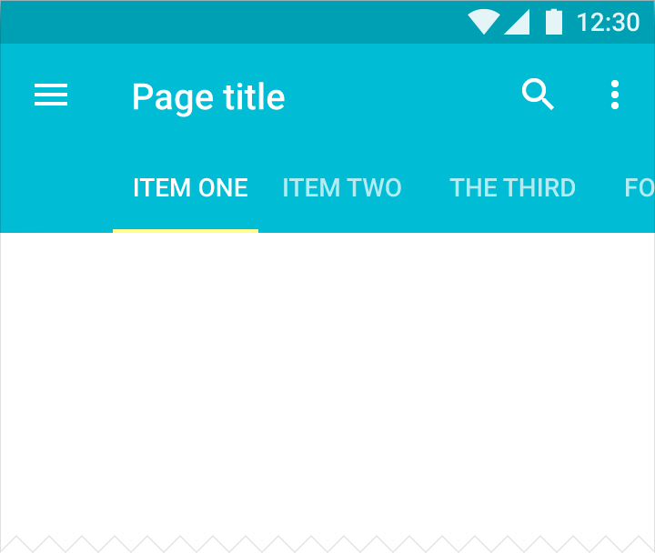Material Design default app bar with scrollable tabs