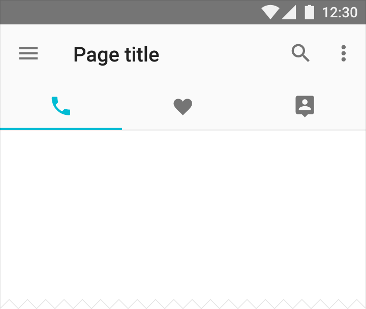 Icon color matches the tab indicator in Material Design