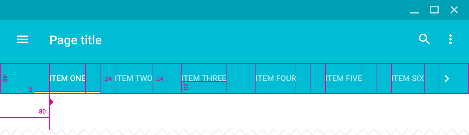 Material Design desktop tabs