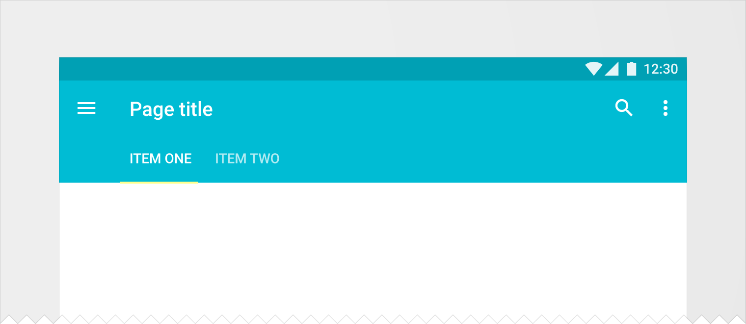 Mobile tabs aligned with left keyline in Material Design