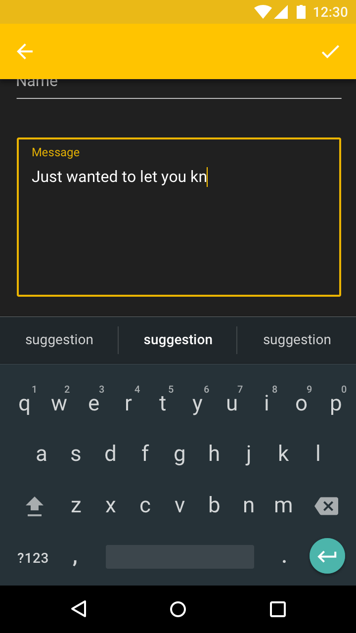 Material Design 中的消息框文本区域
