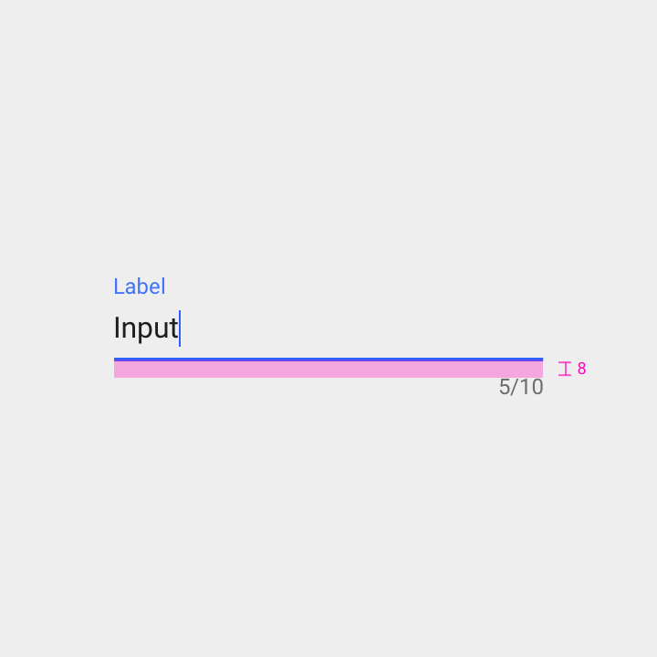Material Design 中的字符计数器示例