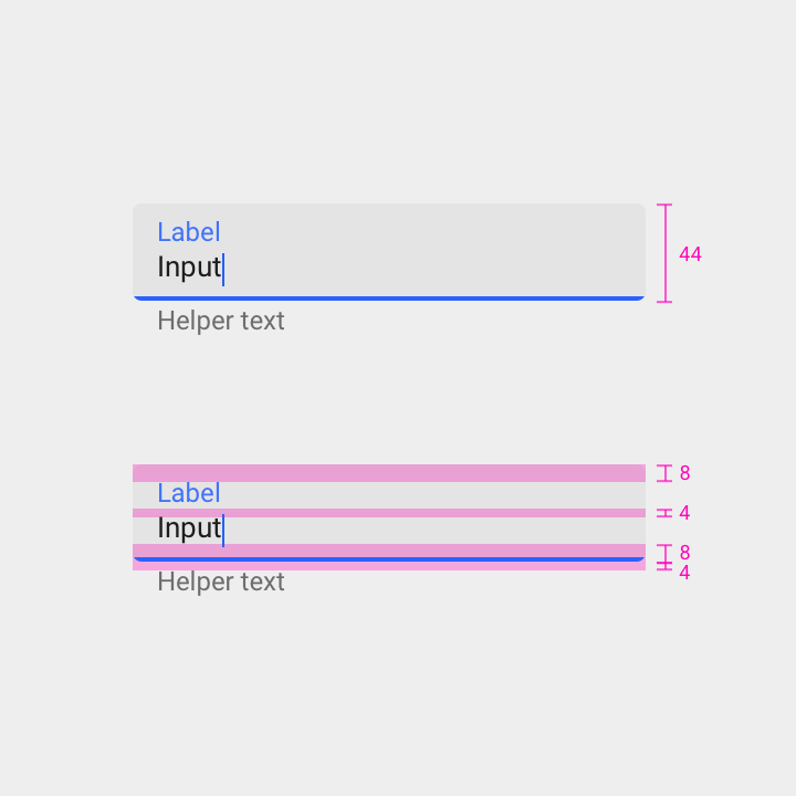 Material Design 密集型间距的文本框