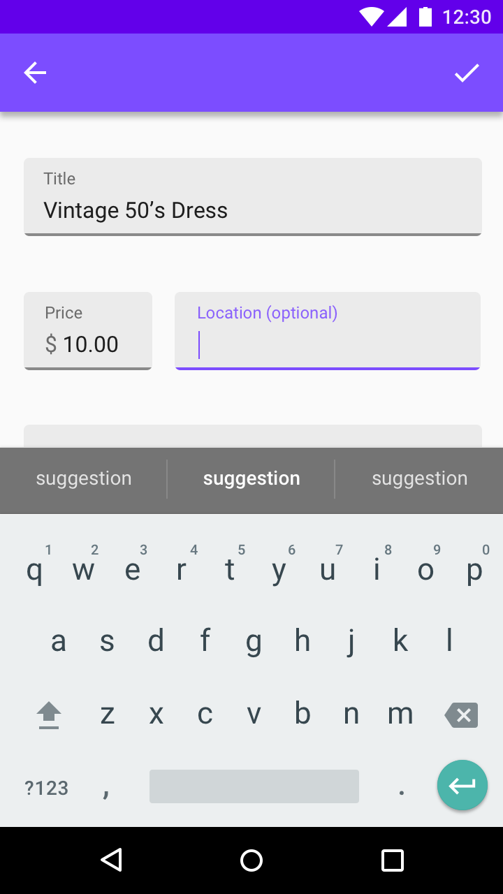 Material Design 的多行文本框按下状态