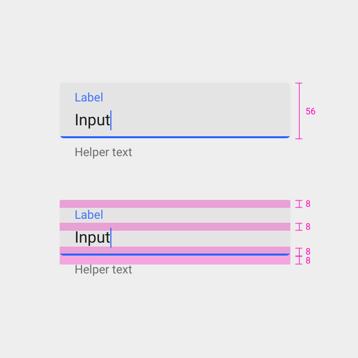 Material Design 普通间距的文本框