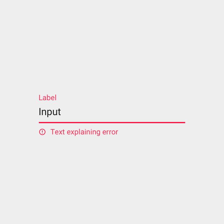 Material Design 中的错误信息和图标