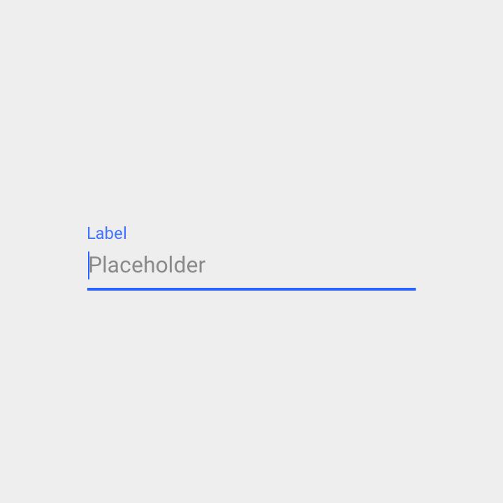 Material Design 中的文本框占位符文本示例