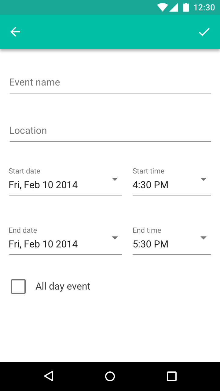 Material Design 中的单行文本框