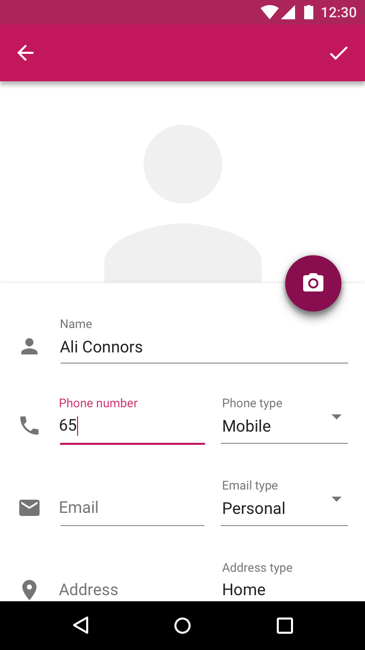 Material Design 中的单行文本框