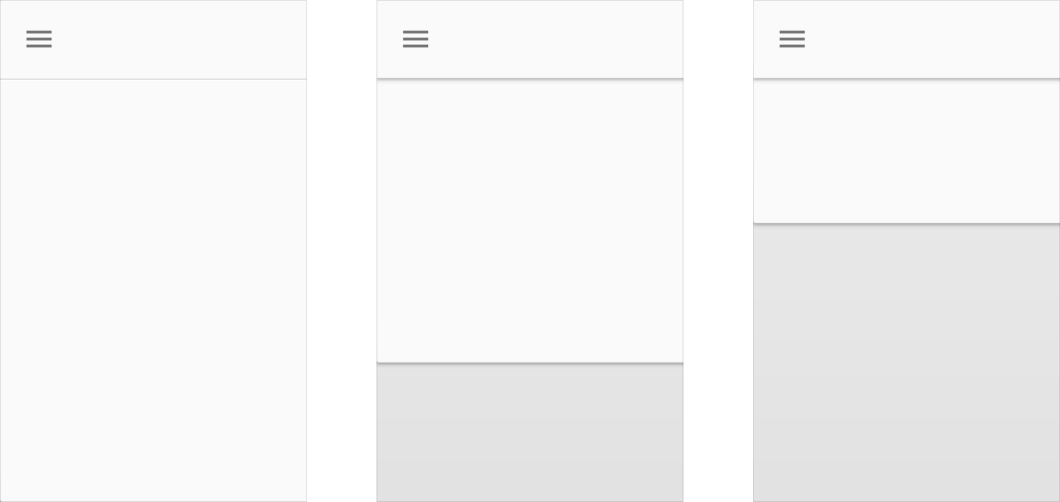 Material Design toolbars can share a seam or form a waterfall