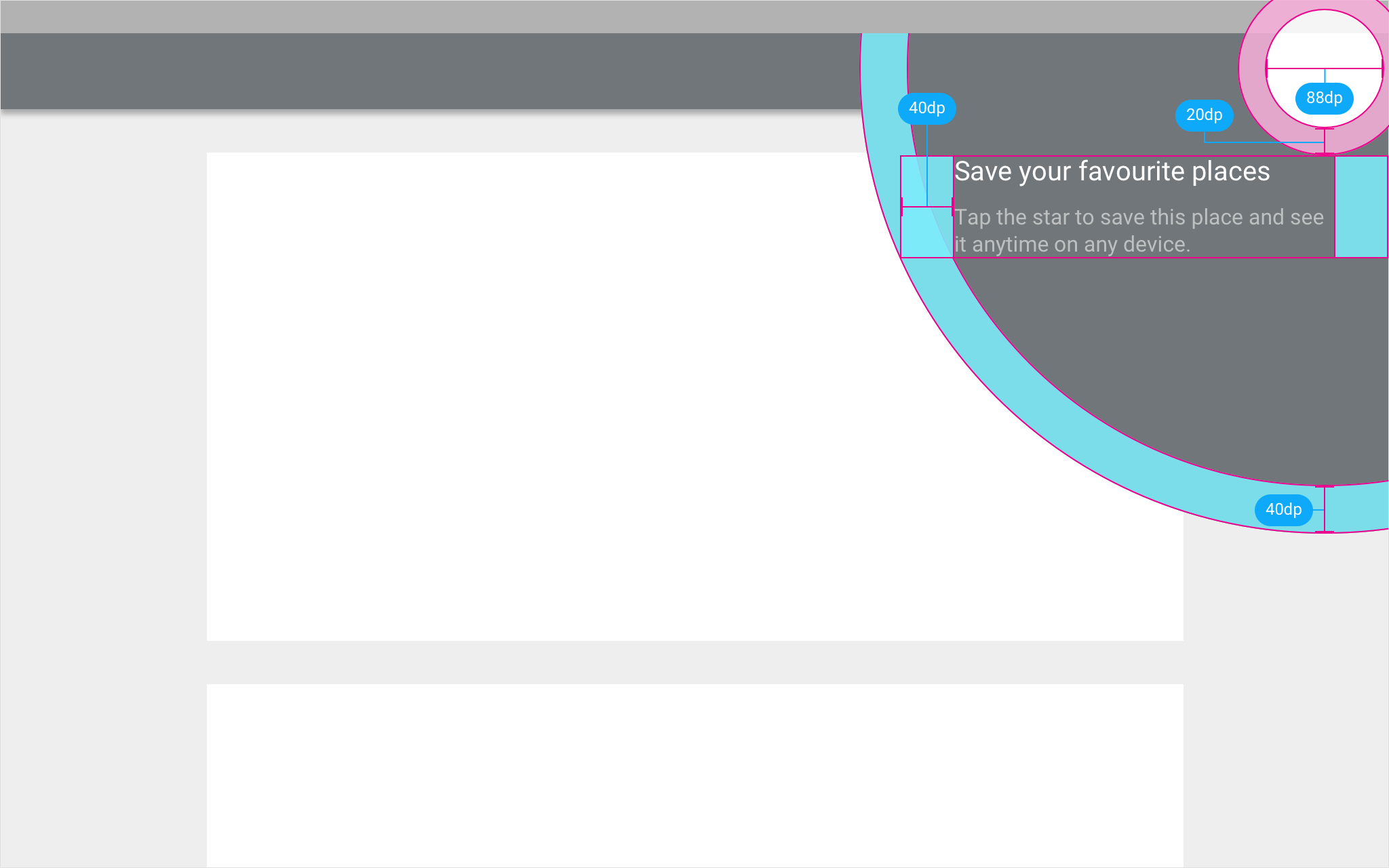 Material Design prompt for tap targets near screen edges