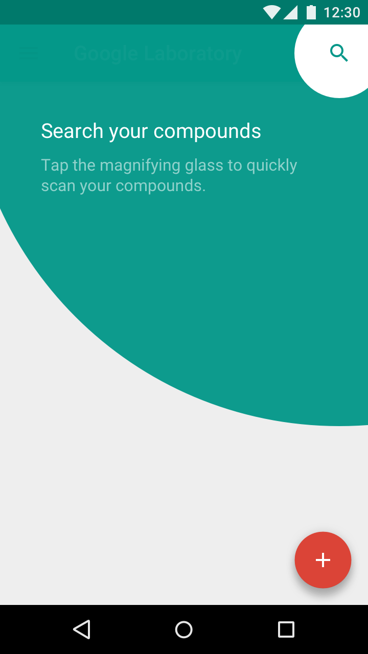 Material Design prompt with a tap target and background