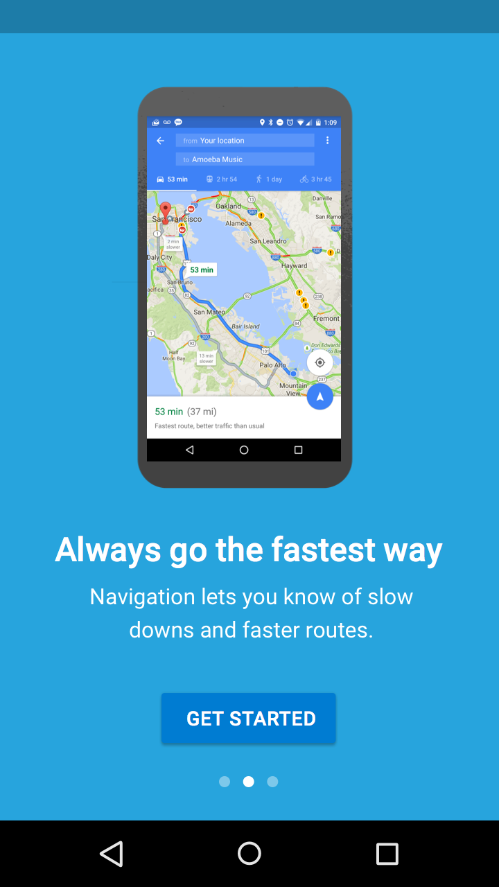 Material Design onboarding shows unclear app UI elements