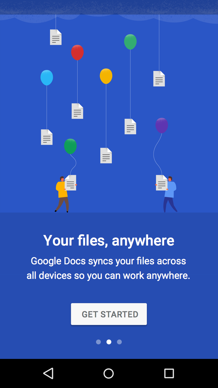 Onboarding cloud file saving in Material Design