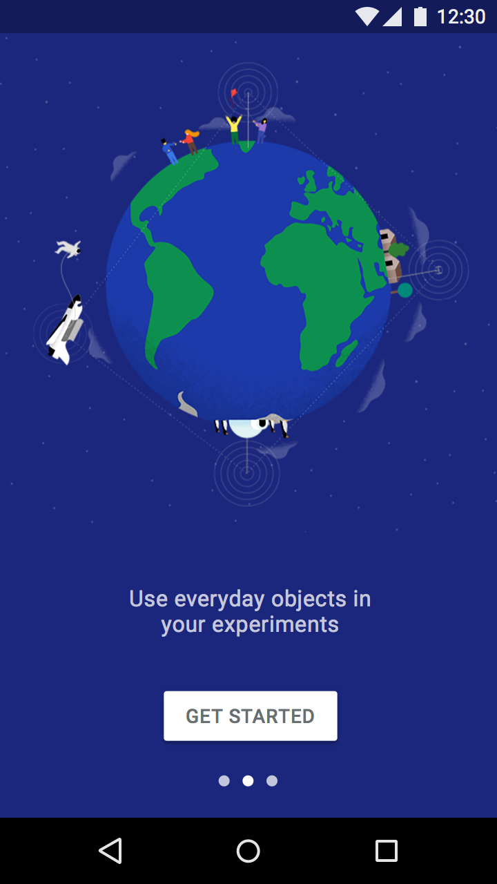 Material Design: Autoplay carousel showing app benefits