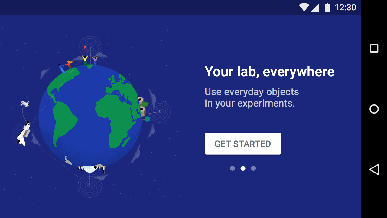 Material Design onboarding for mobile landscape