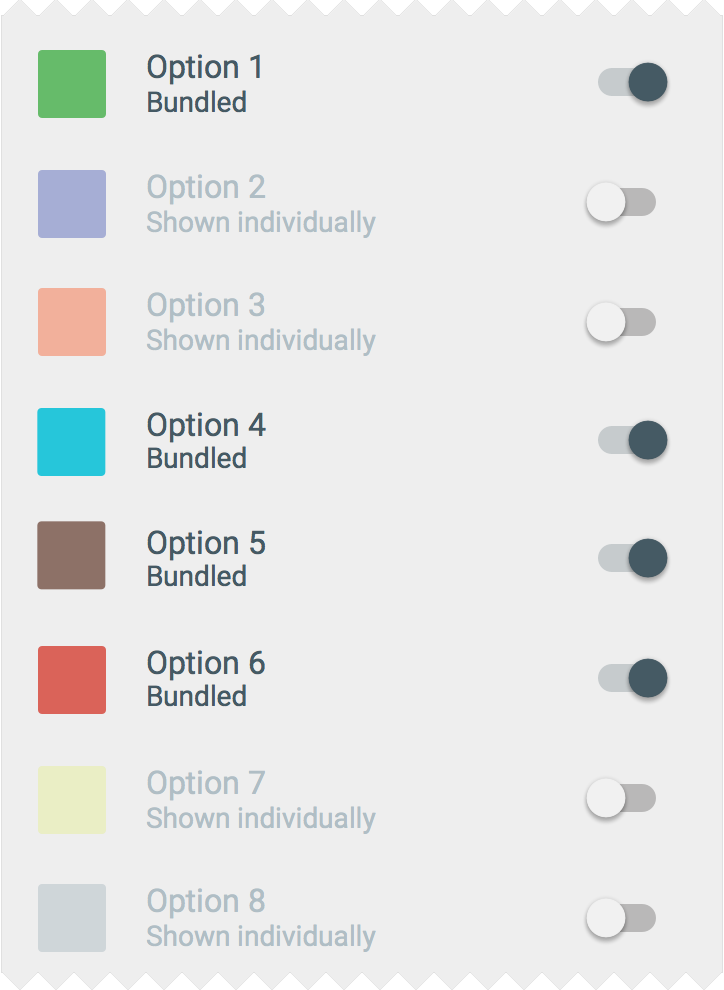 Material Design Onboarding Bundled List