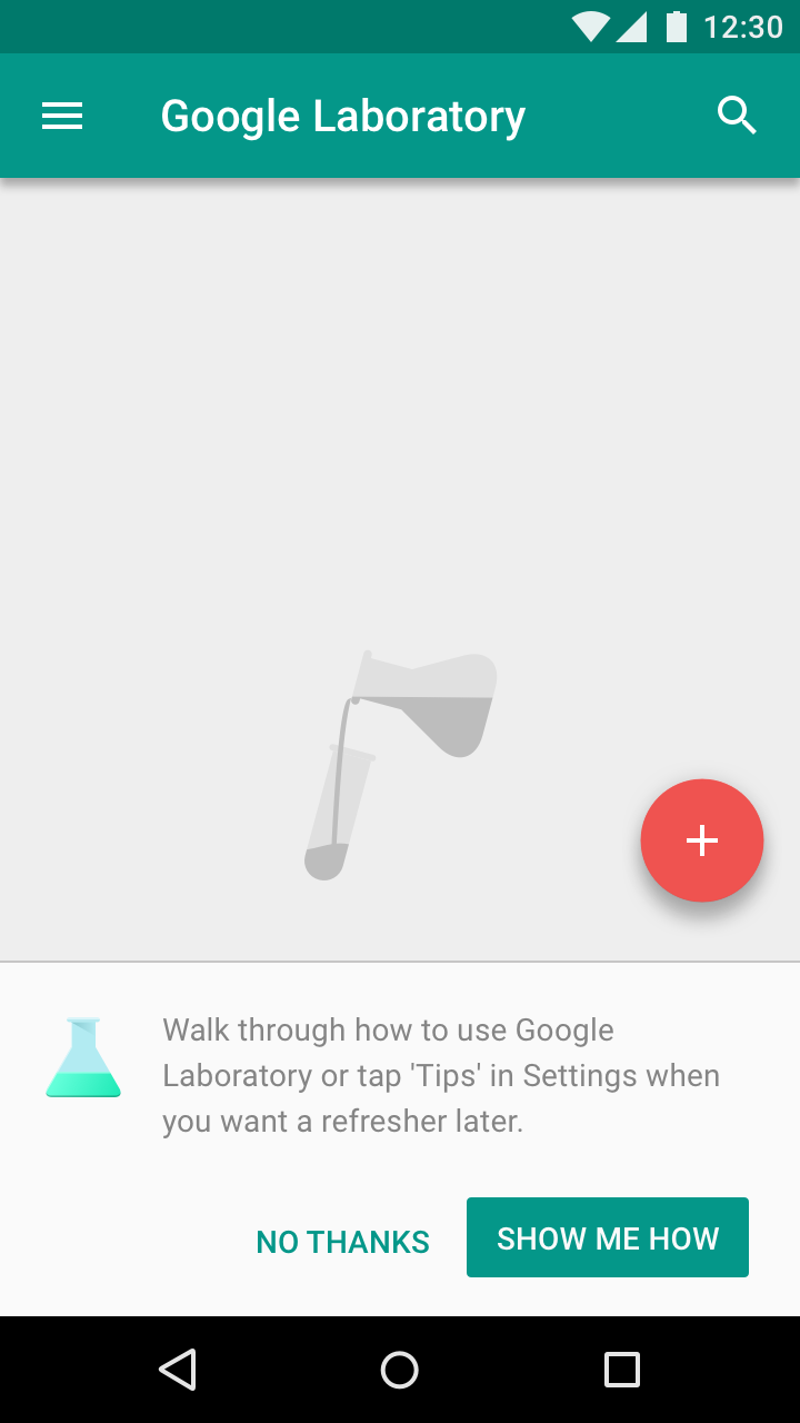 Material Design onboarding to explore app features
