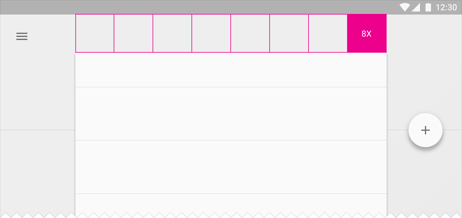 Material Design 中的卡片宽度为 8x 水平增量