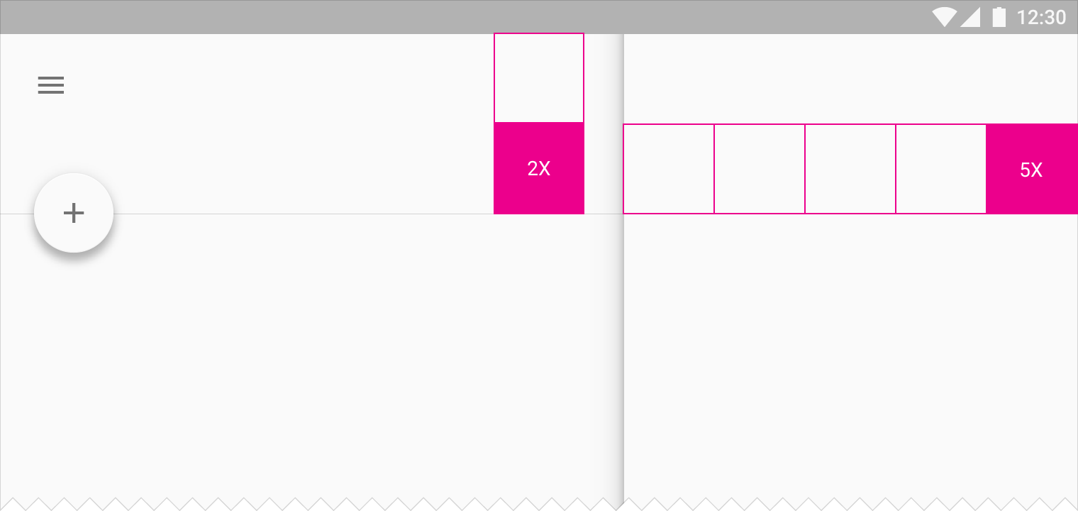 Material Design 应用栏扩展和右侧面板增量示例