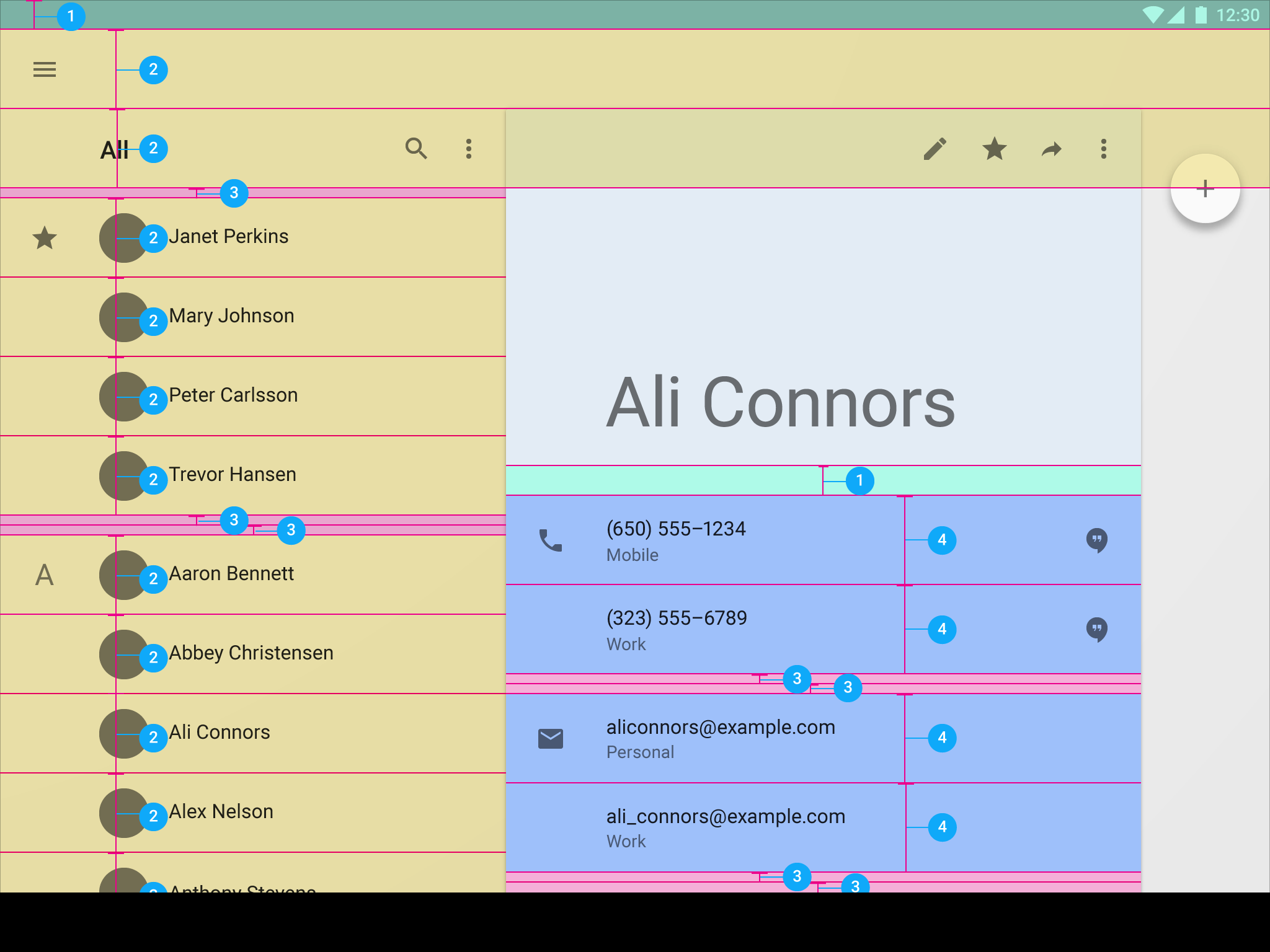 Material Design 中带详情视图的列表的垂直间距