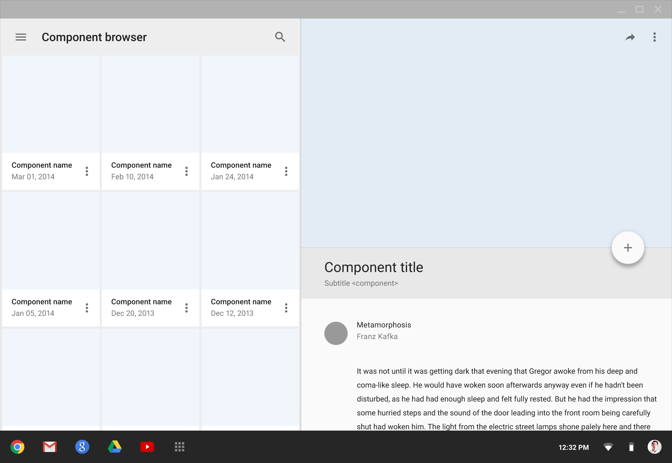 Material Design 的全屏桌面端界面