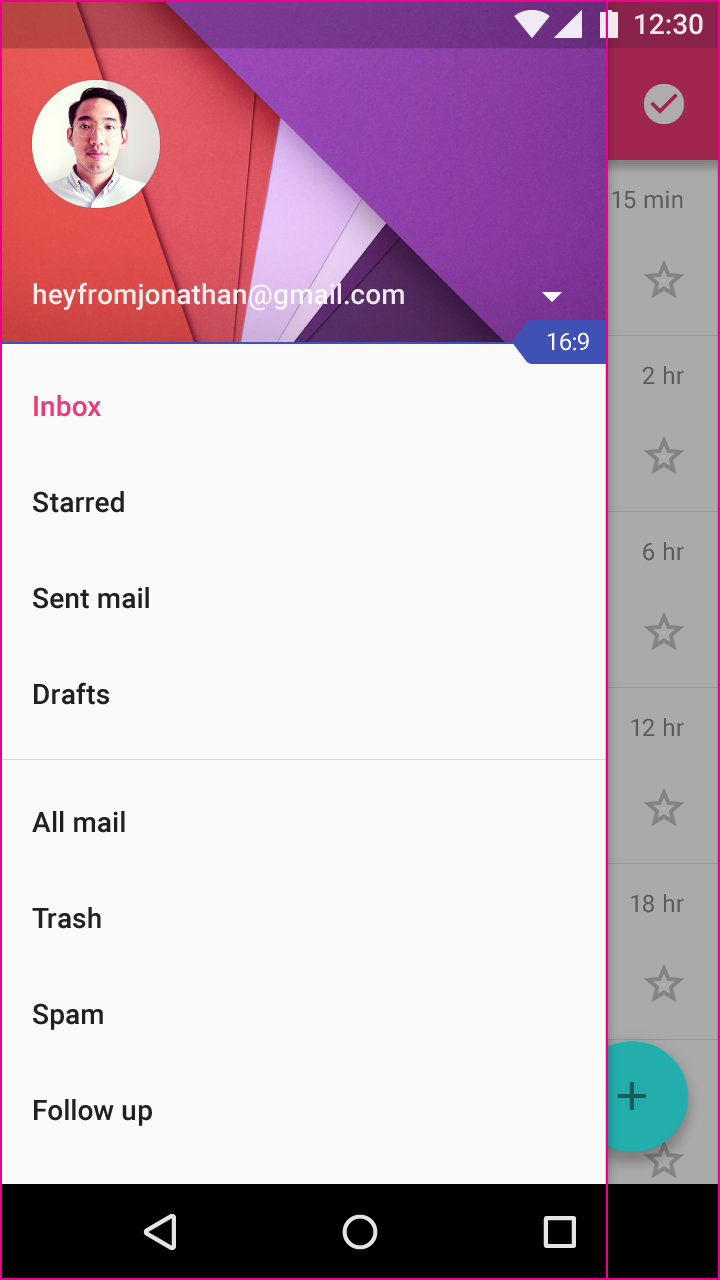 Material Design 中的移动端元素宽度示例