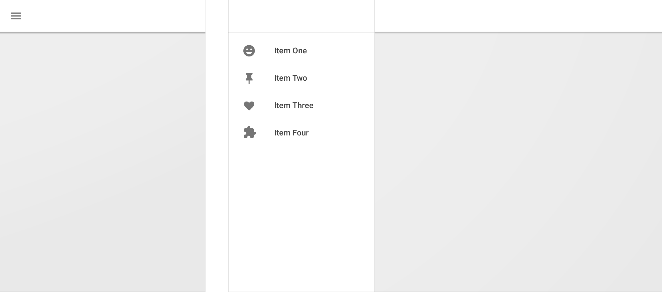 Material Design 中的可见侧边抽屉栏元素