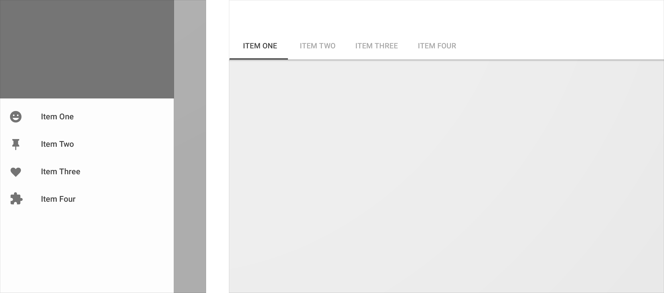 Material Design 中的侧边抽屉栏转为选项卡