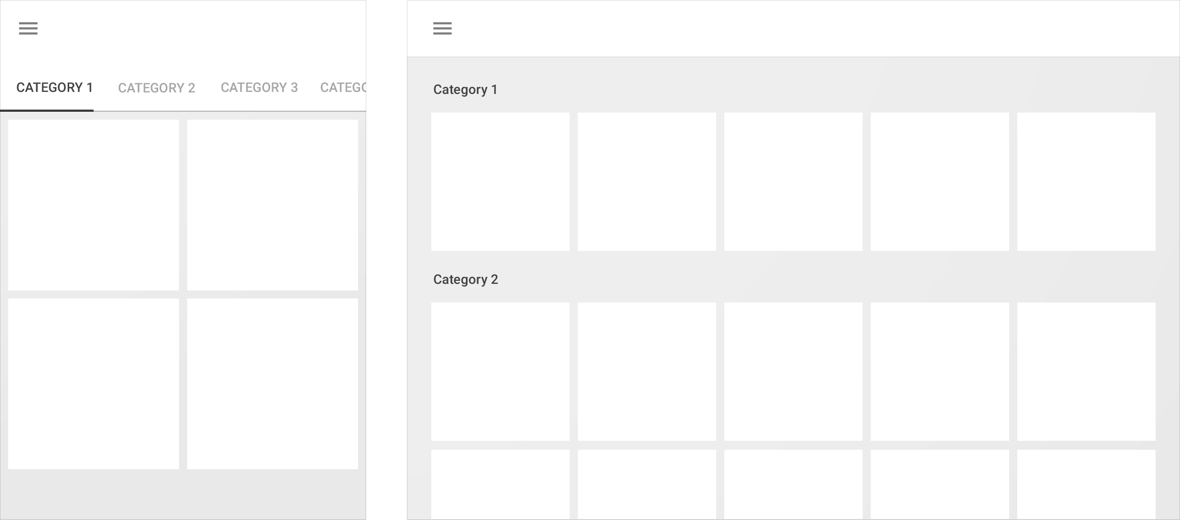 Material Design 中的水平选项卡可重排为垂直列表