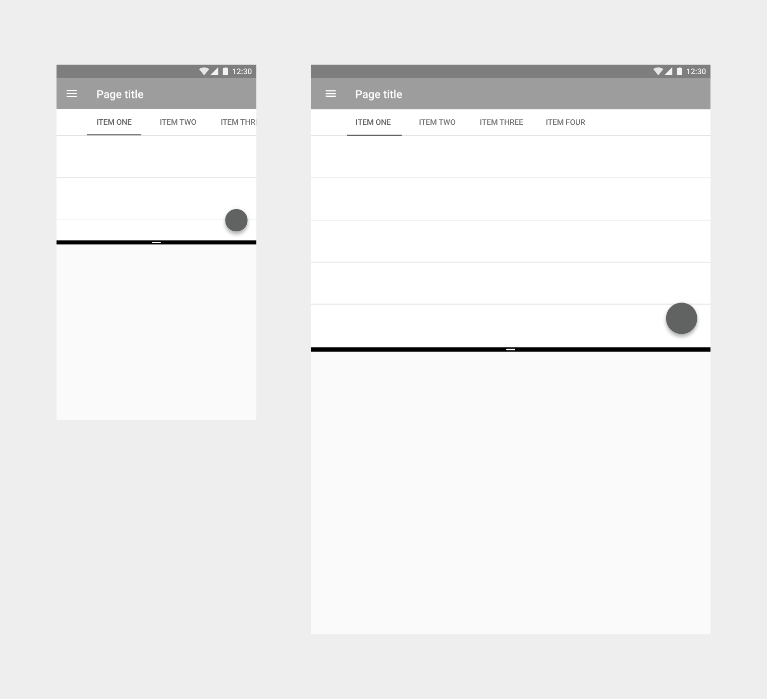 Material Design: Consistent layout for mobile and tablet