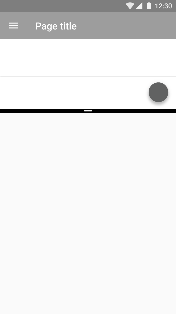 Material Design split screen: 16:9 portrait aspect ratio