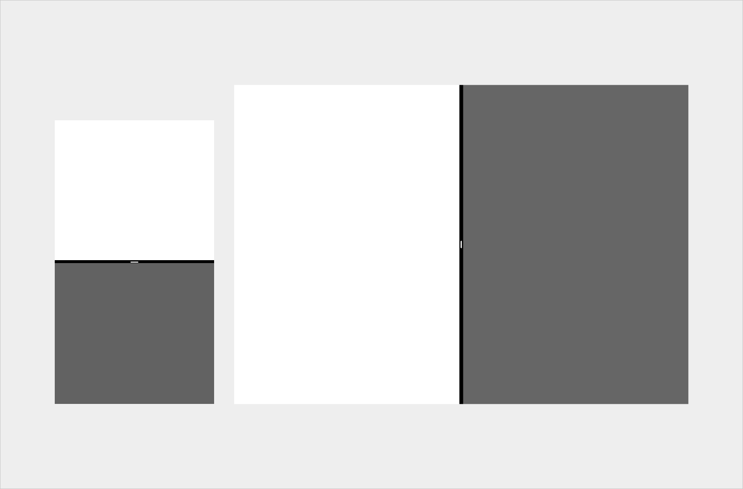 Material Design split screen on mobile and tablet
