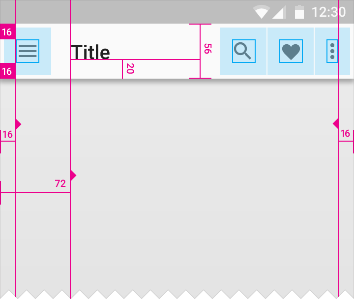 Material Design 应用栏尺寸