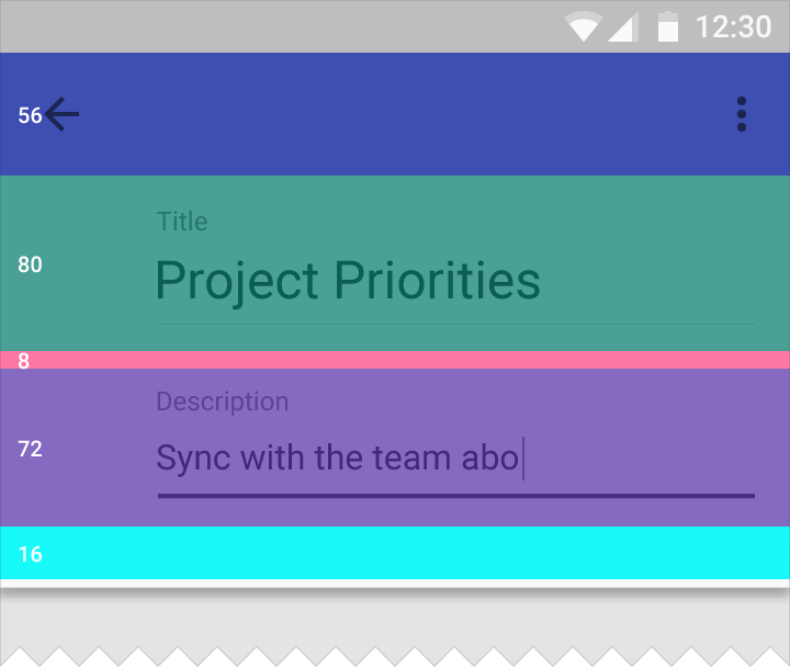 Material Design 应用栏操作区域和标题区域的高度配置