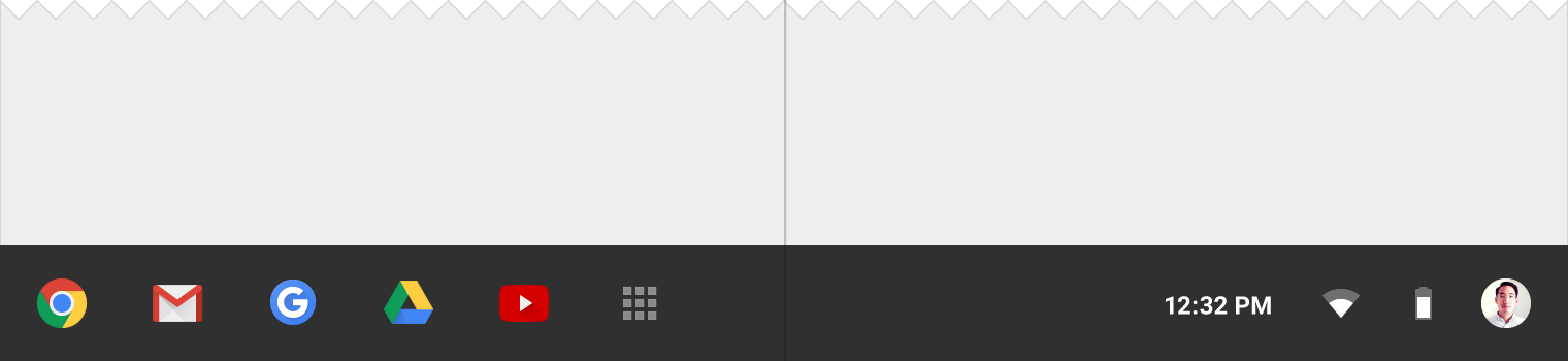 Material Design 的 Chrome OS 底架示例
