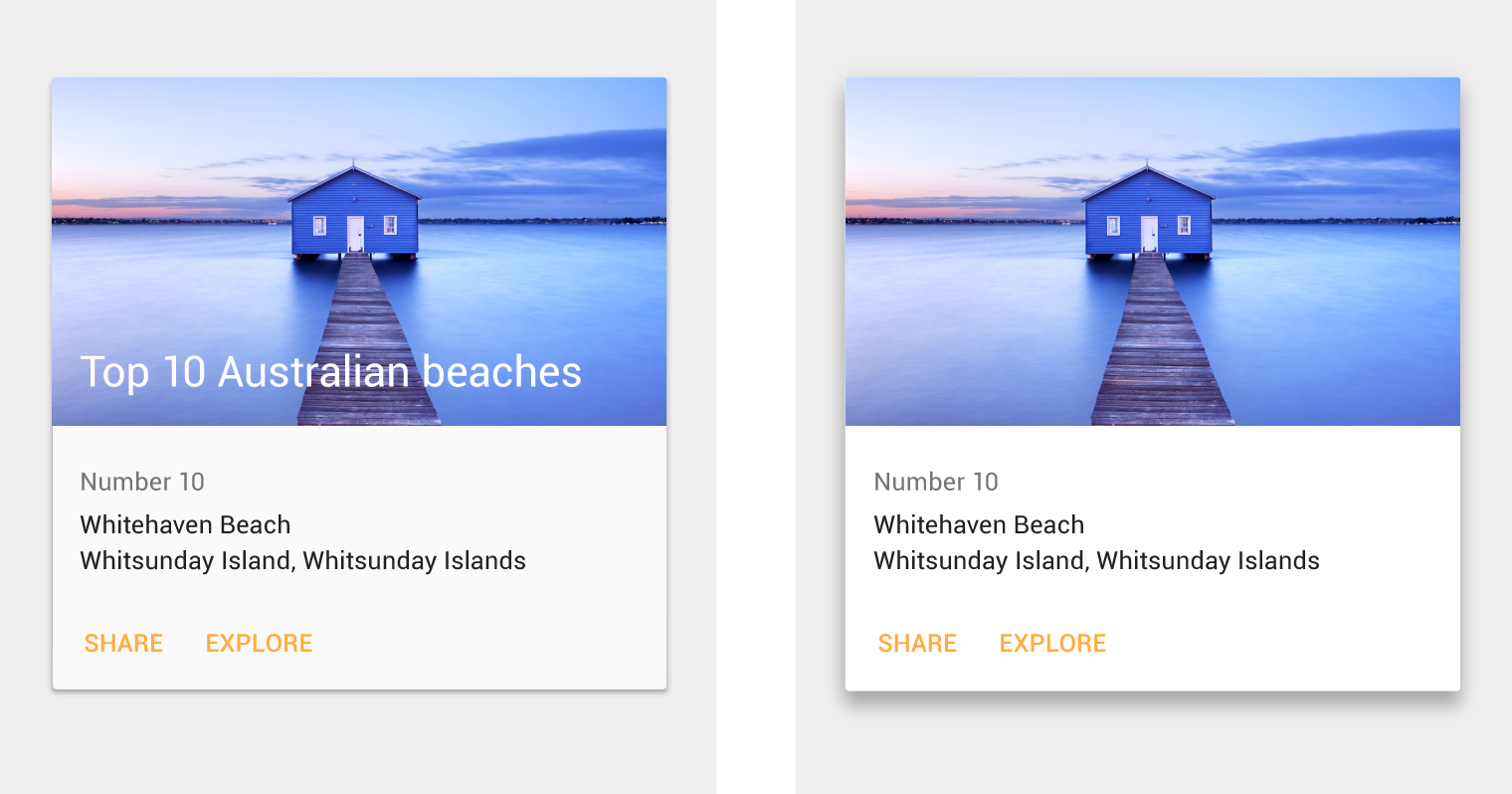 Material Design Card shadow