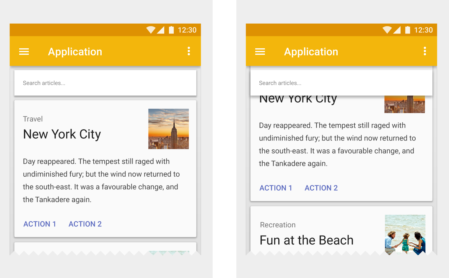 Material Design Quick entry/Search bar shadow