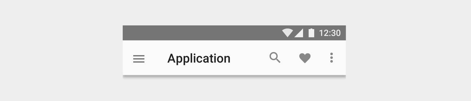 Material Design app bar shadow