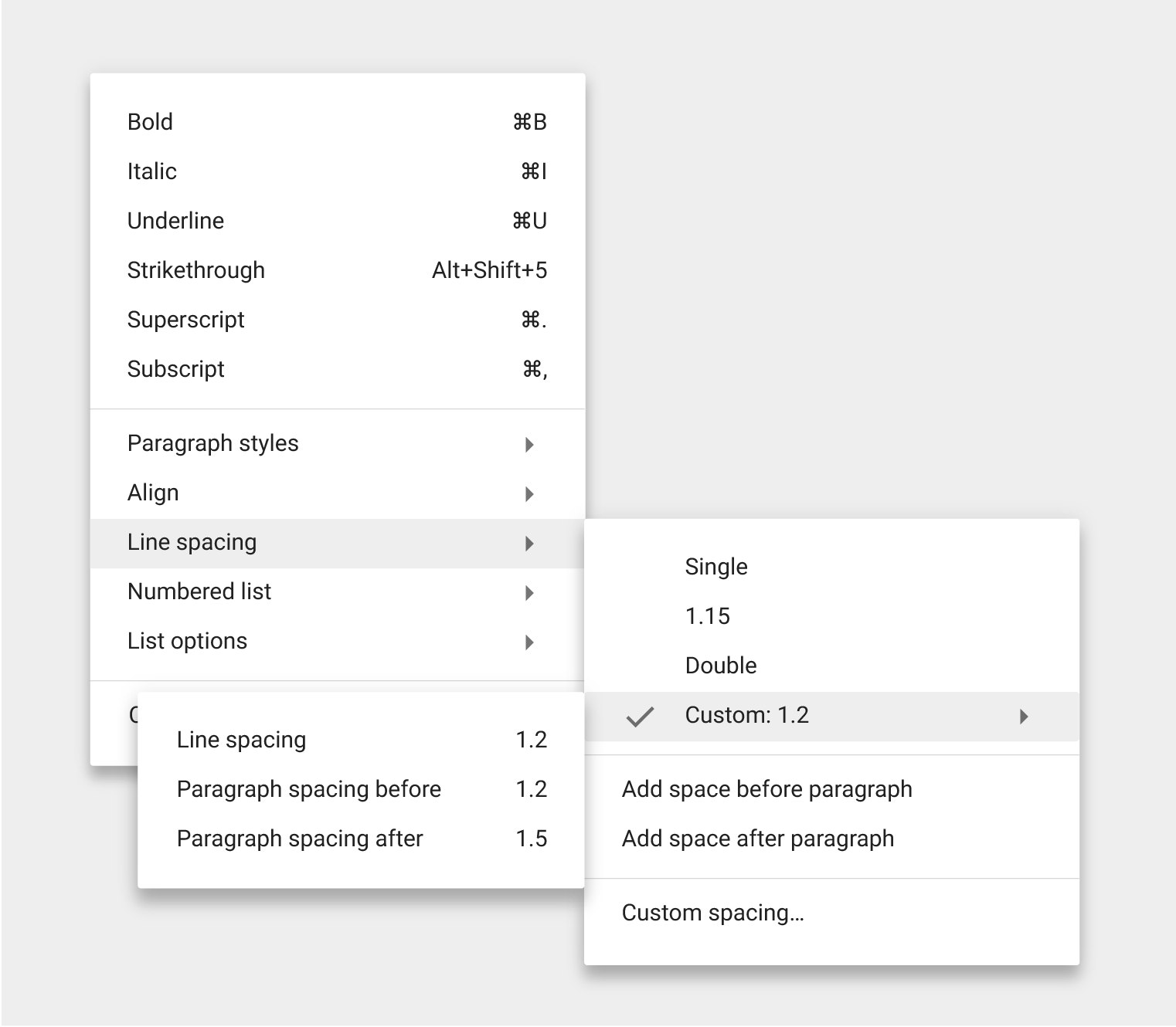 Material Design Menus and sub menus shadow
