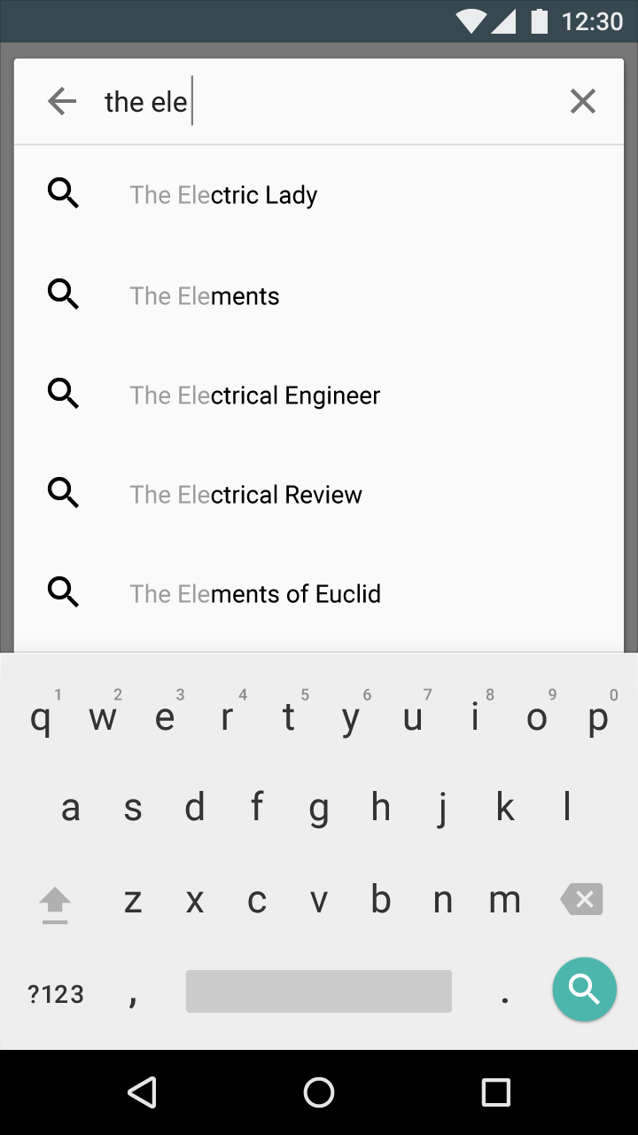Material Design 中的最佳匹配示例