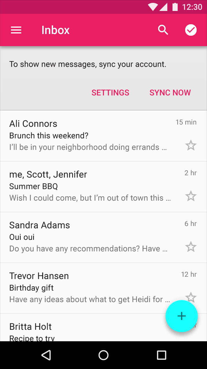 Material Design component error with action