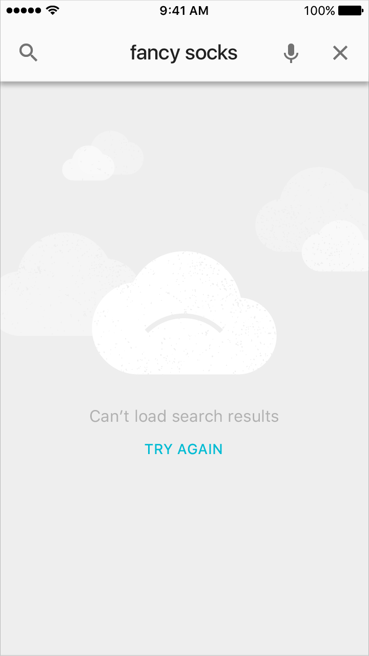 Material Design empty state for online-only screen