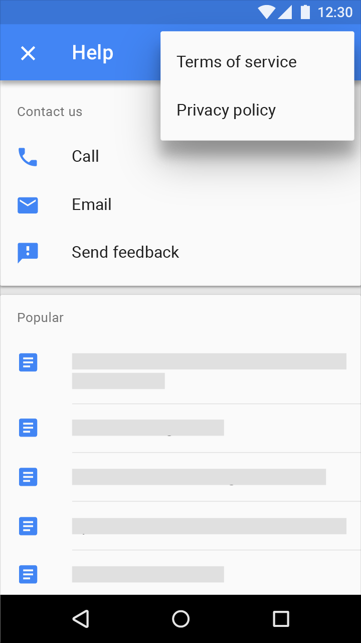 Material Design 中的常见问题与反馈帮助界面
