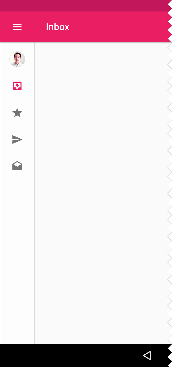 Mini drawer example in Material Design