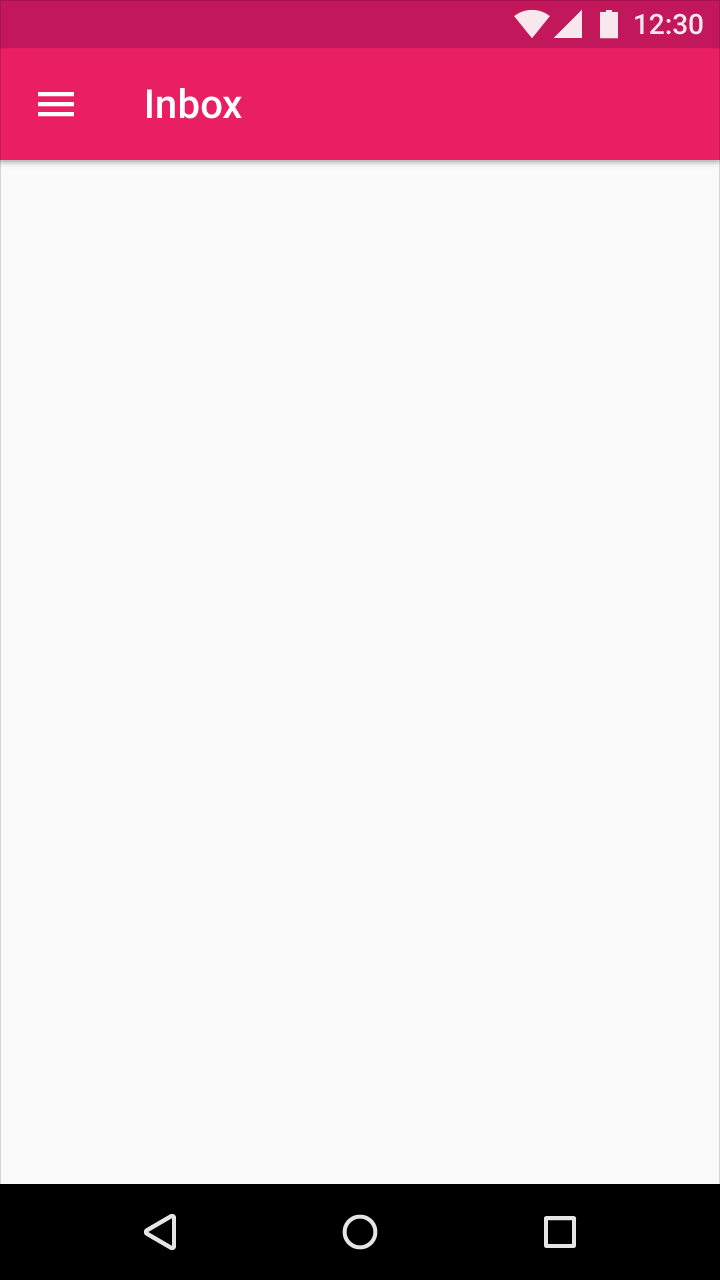 Closed mobile temporary drawer in Material Design